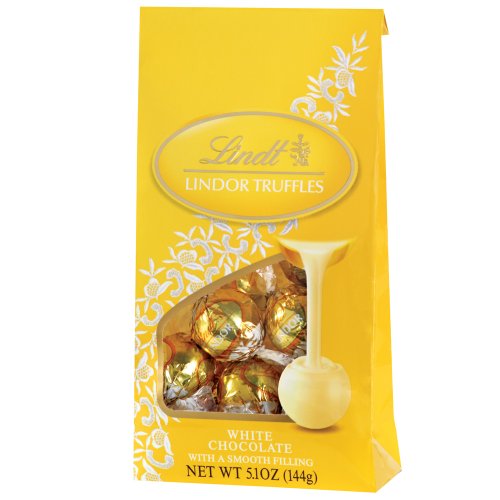 Lindt Lindor Truffles White Chocolate (12-count), 5.1 ounce Bags (Pack of 4) logo
