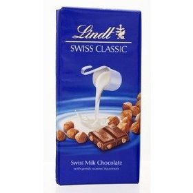 Lindt Milk Hazelnut Chocolate 100g. logo