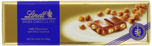 Lindt Swiss Premium Milk Chocolate With Whole Hazelnuts, 10.58 ounce Packages (Pack of 5) logo