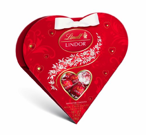 Lindt Valentine Lindor Truffles Gift Box, Milk Mini Heart, 3.4 Ounce logo