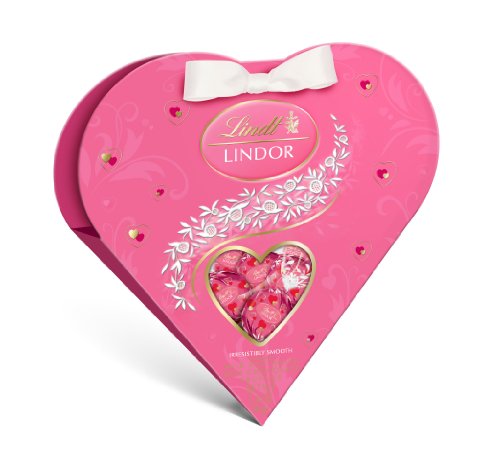 Lindt Valentine Lindor Truffles Gift Box, Milk With White Mini Heart, 3.4 Ounce logo