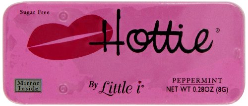 Little I Hottie Personality Sugar Free Peppermint, 0.28 ounce Mirrored Tins (Pack of 12) logo