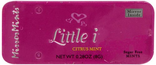 Little I Sugar Free Citrus Mint, 0.28 ounce Dark Pink Mirrored Tins (Pack of 24) logo