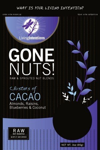 Living Intentions Gone Nuts! Raw Cacao, Almonds & Raisins (3x3oz) logo