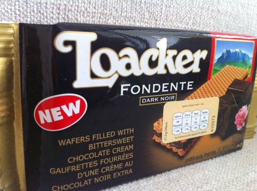 Loacker Crispy Wafers Filled With Dark Chocolate Cream (fondente Dark Noir) Amazing Of Thailand logo