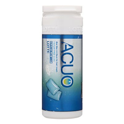 Lotte Acuo Bottle Sugar Free Gum 27g. (Pack of 2) (clear Blue Mint) logo