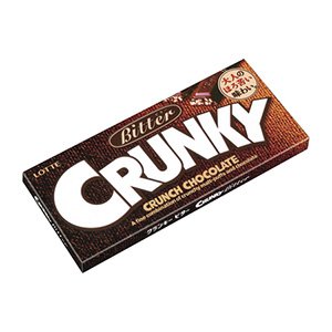 Lotte Crunky Chocolate Bar, Bitter Taste, 1.6oz(45g)/bar X 10 Bars [japan Import] logo