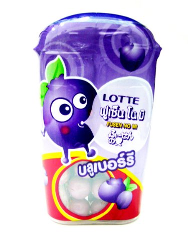 Lotte Fusen No Mi Blueberry Flavour Coated Chewing Gum From Thailand logo