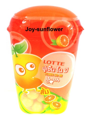 Lotte Fusen No Mi Orange Flavour Coated Bubble Ball Chewing Gum Gums From Thailand logo