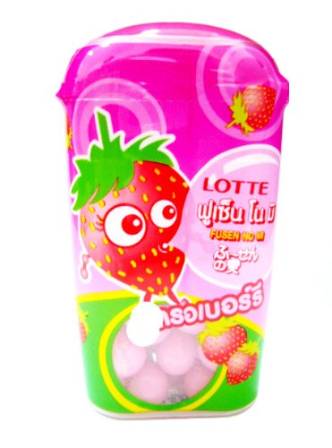 Lotte Fusen No Mi Strawberry Flavor Teenage Chewing Gum From Thailand logo
