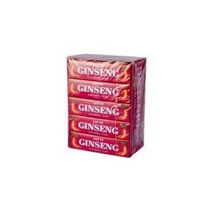 Lotte, Ginseng Chewing Gum, 20 Packs, 5 Sticks Each logo