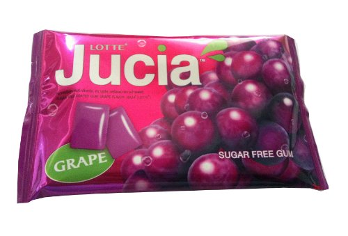 Lotte Jucia Sugar Free Coated Gum Grape Flavor. (Pack of 10) logo