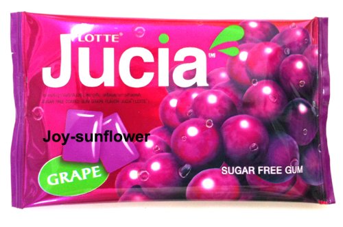 Lotte Jucia Sugar Free Coated Gum Purple Grape Flavor Chews Chewing Gum Product Of Thailand logo