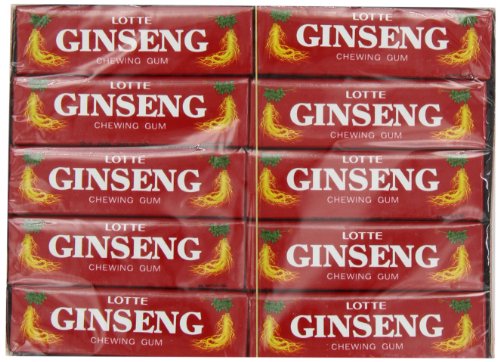 Lotte Koren Ginseng Stick Gum, 5-count (Pack of 20) logo