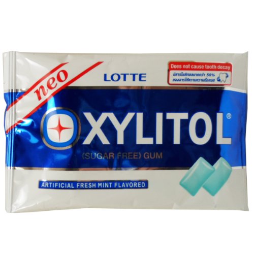 Lotte Xylitol Neo Dental Health Chewing Gum Fresh Mint Flavored Sugar Free 12 G (8 Pellets) X 10 Bags logo