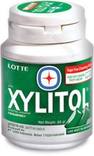 Lotte Xylitol Sugar Free Chewing Gum Lime Mint 61g. From Thailand logo