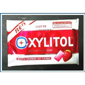 Lotte Xylitol Sugar Free Gum Artificial Strawberry Mint Flavored Amazing Of Thailand logo