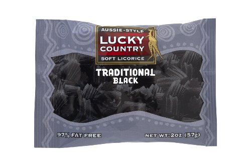 Lucky Country Inc Aussie Style Soft Licorice, Black, 2 Ounce (Pack of 12) logo