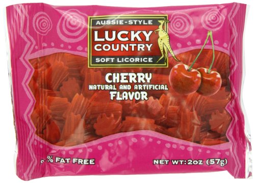 Lucky Country Inc Aussie Style Soft Licorice, Cherry, 2 Ounce (Pack of 12) logo