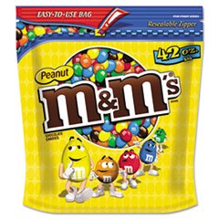 M & M’s 32437 Milk Chocolate Coated Candy W/peanut Center, 42 Oz Bag logo