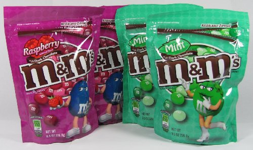 M & M’s Dark Chocolate and Raspberry and Dark Chocolate and Mint 2 Packages Of Each logo
