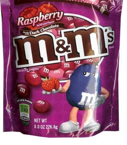 M & M’s Raspberry Dark Chocolate 8 Oz – (1) Resealable Bag logo