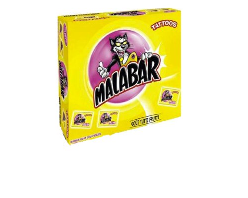 Malabar Tutti Frutti Original Chewing Gum 200 Piece Box logo