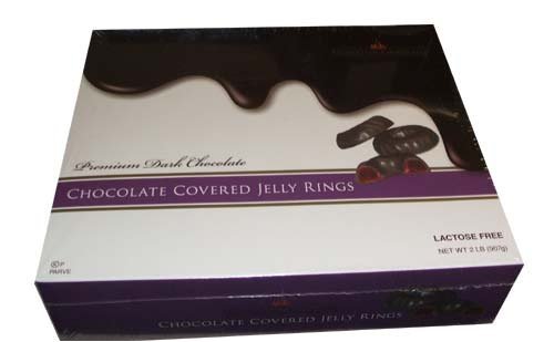 Manhattan Dark Chocolate Covered Jelly Rings 2 Lb Box logo