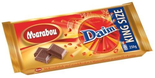 Marabou Daim Milk Chocolate Bar King Size 250g logo