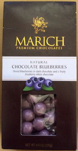 Marich Premium Chocolates Natural Chocolate Blueberries 4.5 Oz (Pack of 3) logo