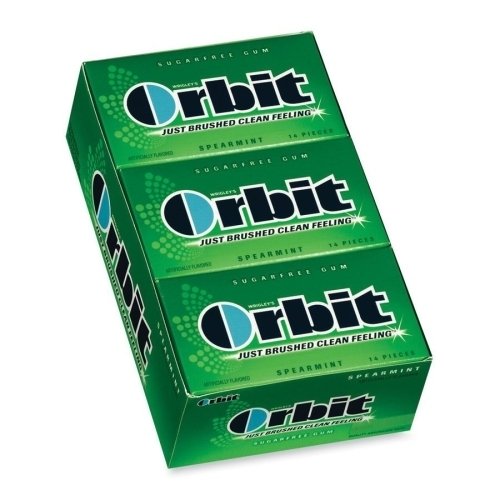 Marjack Orbit Gum, Individually Wrapped, 12/bx, Spearmint logo