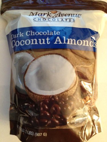 Mark Avenue Chocolates Dark Chocolate Coconut Almonds 32 Oz (2lbs) Bag logo