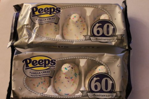 Marshmallow Peeps, 60th Anniversary, Vanilla Creme, 2 Packs (6 Peeps Total) logo