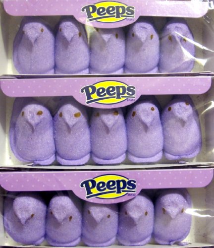 Marshmallow Peeps Lavendar Chicks, 4.5-ounce, 15-count Boxes (Pack of 6) logo