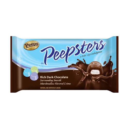 Marshmallow Peeps Peepsters Covered In Dark Chocolate 11 Oz Bag Pack of 2 logo