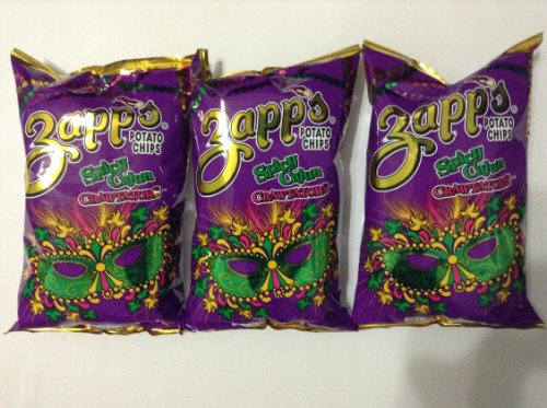 Marti Gras Edition – Zapp’s Potato Chips – Spicy Cajun Crawtators – 3 X 5 Oz logo