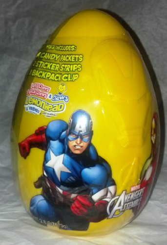 Marvel Avengers Easter Egg ~ Filled With Candy & Stickers ~ Yellow logo