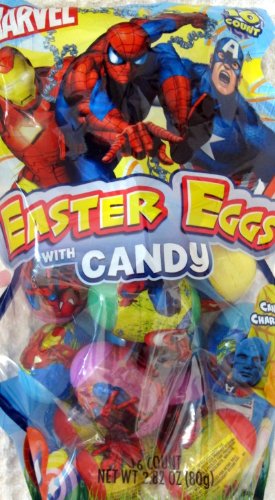 Marvel Comics Easter Eggs Filled With Candy (spider Man, Iron Man & Captain America) (bag Of 16 Eggs) (Pack of 2 Bags) (32 Eggs Total) logo