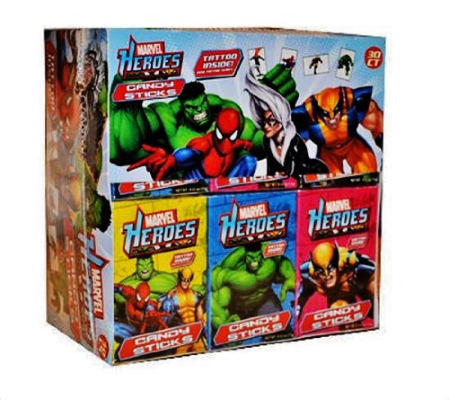 Marvel Heroes Candy Sticks With Tattoos Inside – 30ct logo