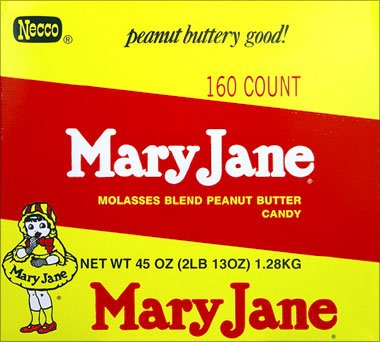 Mary Jane Molasses Blend Peanut Butter Candy 160ct Box logo