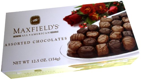 Maxfield’s All-american Assorted Chocolates 12.5oz Box logo