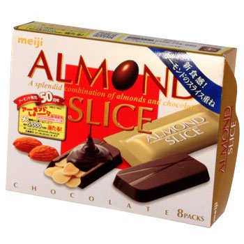 Meiji Chocolate Almond Slices 3.1 Oz logo