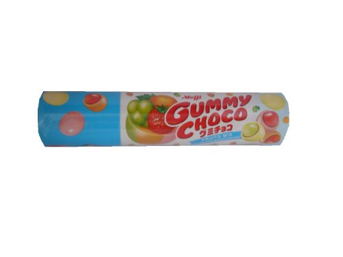 Meiji Gummy Choco Fruit Mix (strawberry, Muscat & Orange), 1.8 ounce Tubes (Pack of 6) logo