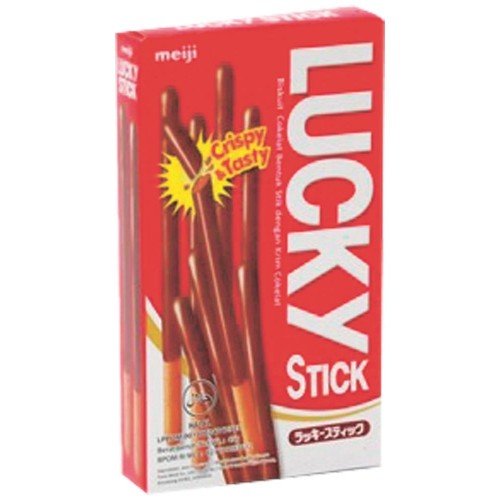 Meiji Lucky Stick Chocolate Size 45 G. logo