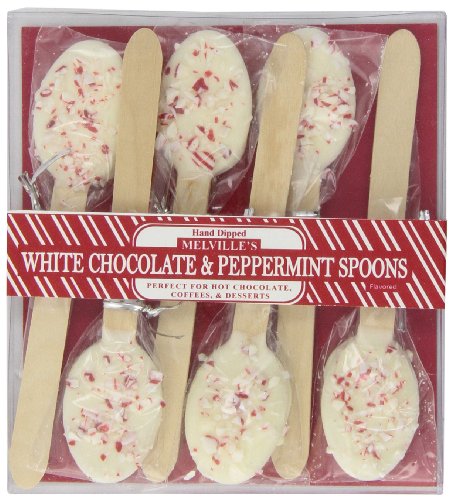 Melville Candy Company Dipped Spoons, White Chocolate Peppermint, 6-count logo