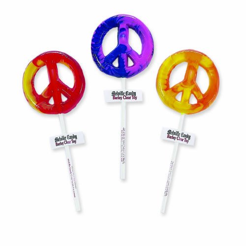 Melville Candy Lollipops, Peace Sign, 1.3 ounce Lollipops (Pack of 24) logo