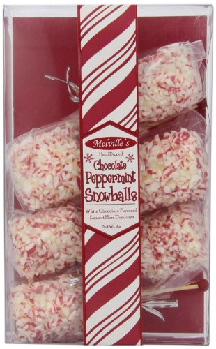 Melville Candy Peppermint Snowballs, White Chocolate, Net Wt. 4-oz (Pack of 6) logo