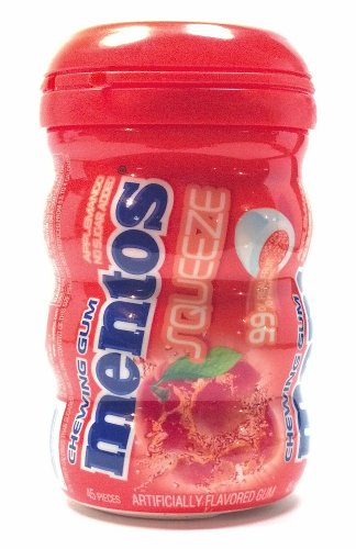 Mentos Chewing Gum Applemango Squeeze No Sugar Added 99% Real Fruit Filling 45 Pieces (2 Packs) logo