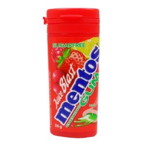 Mentos Chewing Gum Juice Blast Berry Lime Flavour Sugar Free 26 G (0.92 Oz) X 3 Bottles logo