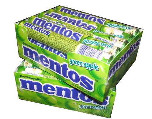 Mentos Chewy Candy, Apple Flavor, 1.32 Ounce Rolls-(Pack of 30) logo